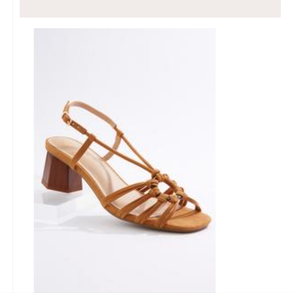 Faux Suede tan slingback Heels NIB Size 12 M
